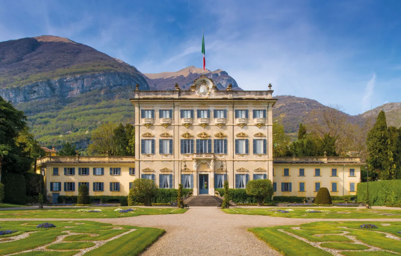Photo wallpaper mountains, Villa, Italy, Como, Villa Sola Cabiati