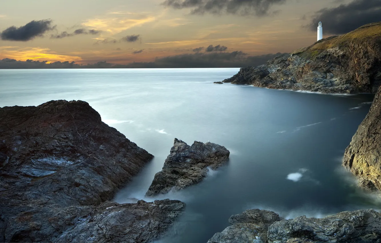 Photo wallpaper sea, landscape, lighthouse