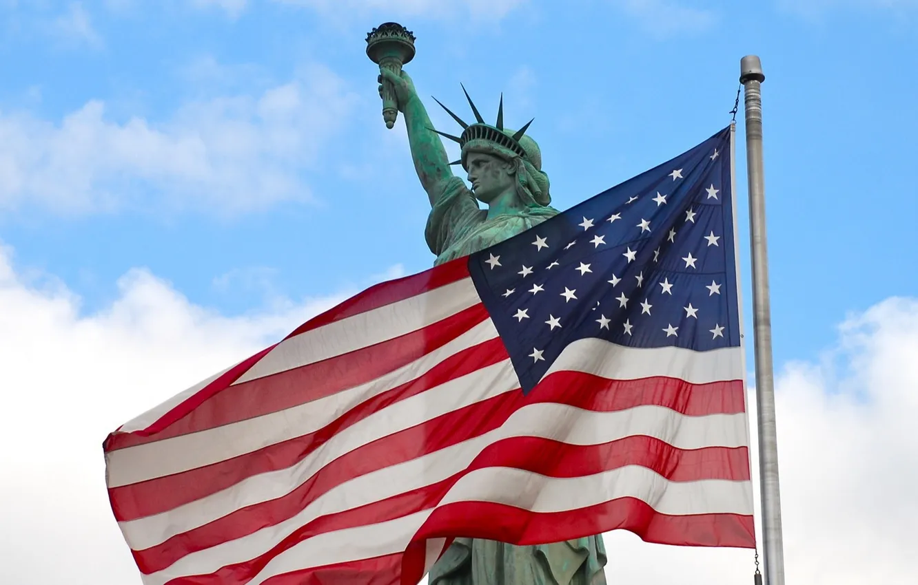 Photo wallpaper freedom, power, flag