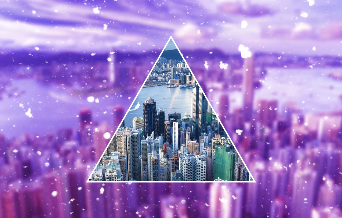 Photo wallpaper the city, rendering, Polyscape