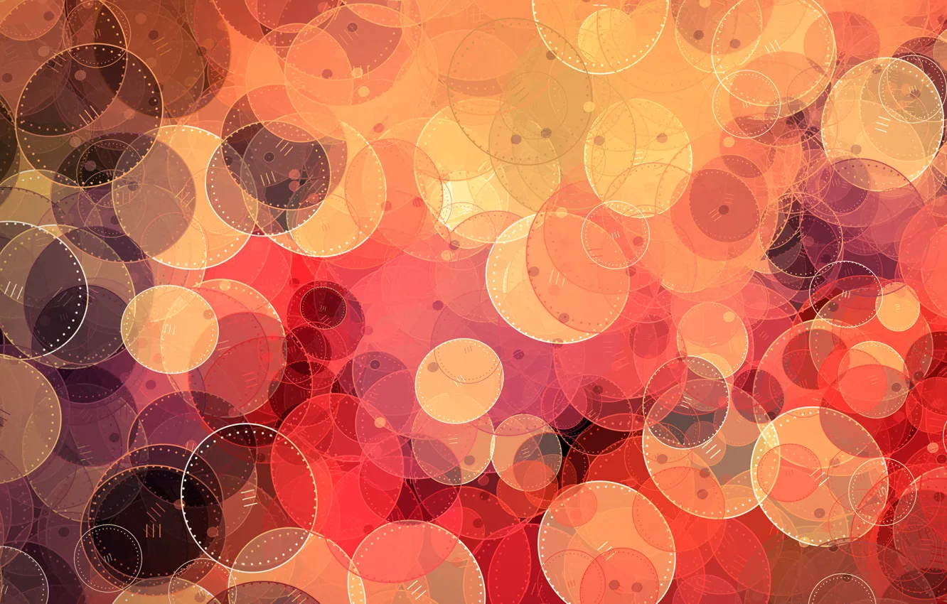 Photo wallpaper circles, yellow, red, round, oval, circumference