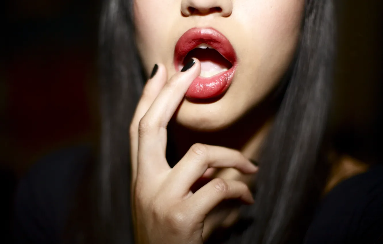 Photo wallpaper red, lips, lip, mouth, lipstick
