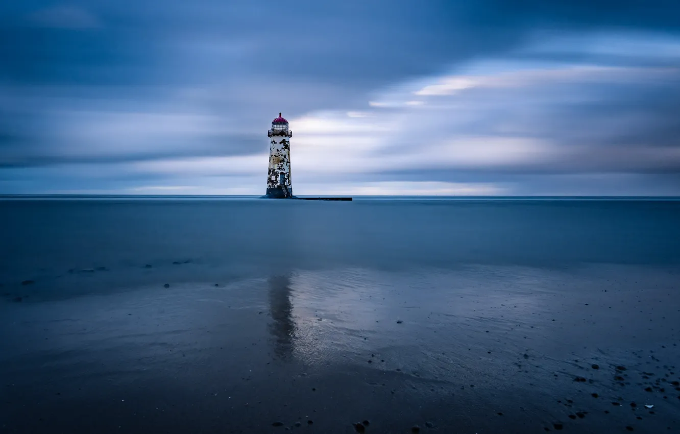 Photo wallpaper the sky, shore, lighthouse