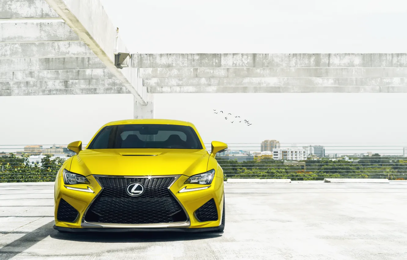 Photo wallpaper car, Lexus, light, Yellow, RCF