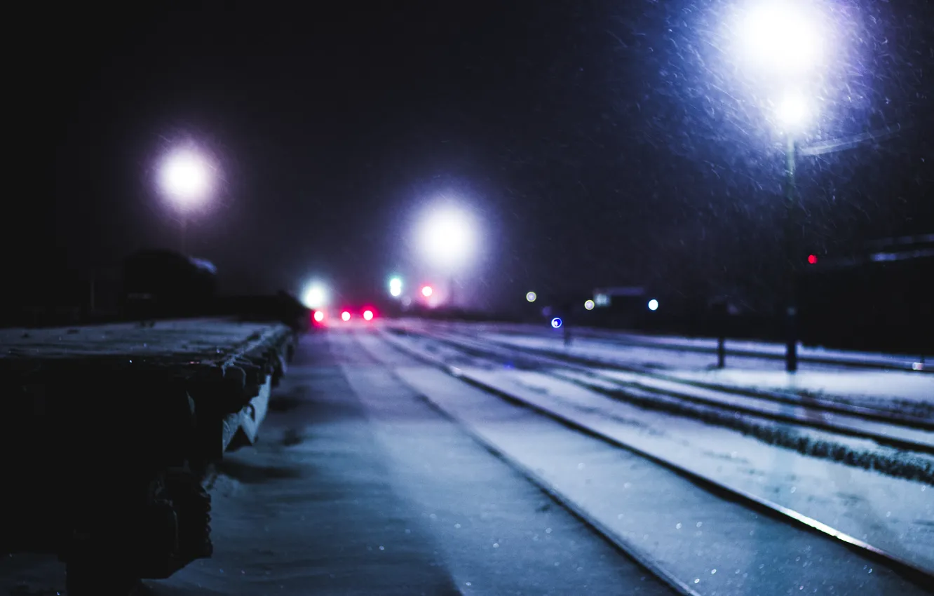Photo wallpaper winter, snow, train, the snow