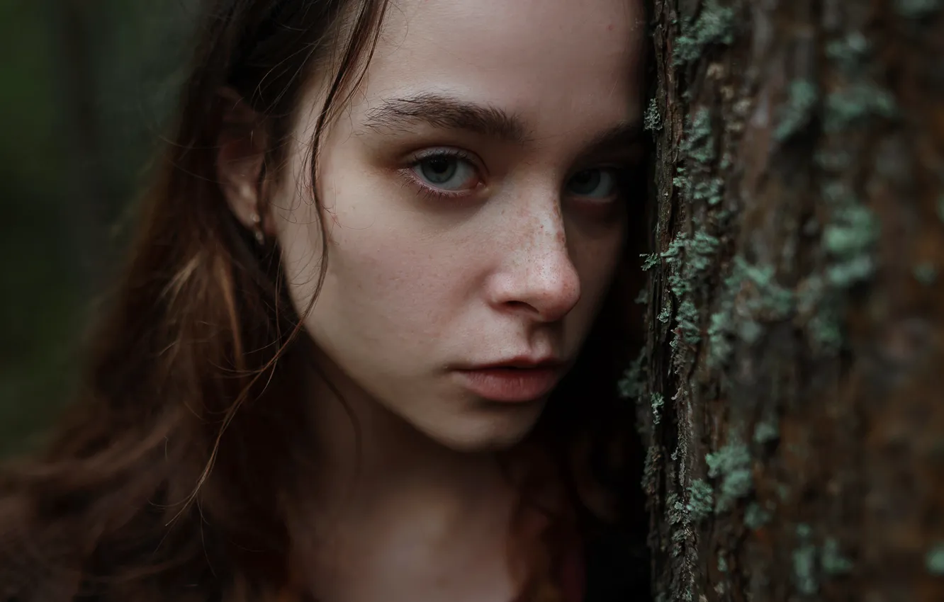 Photo wallpaper girl, freckles, curls, Aleks Five