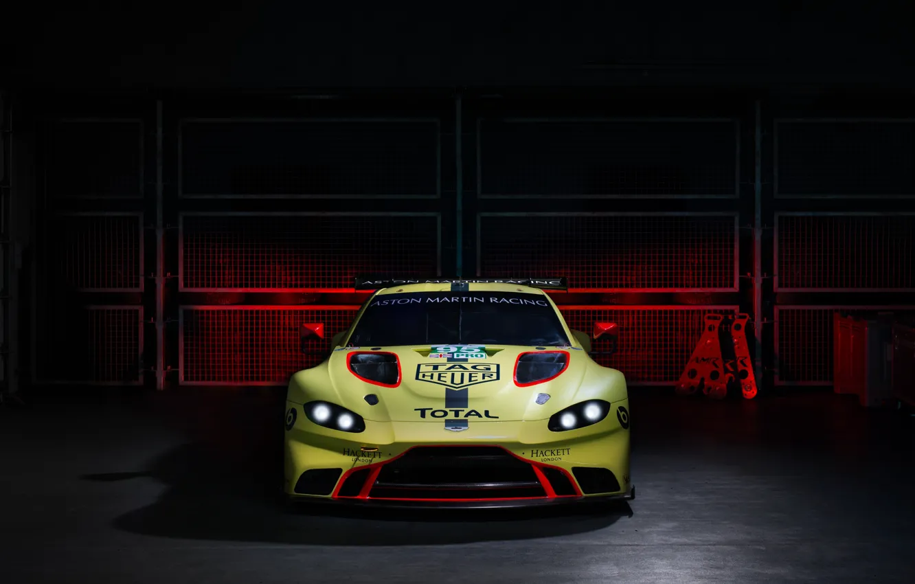 Photo wallpaper Aston Martin, Vantage, racing car, front view, 2018, GTE