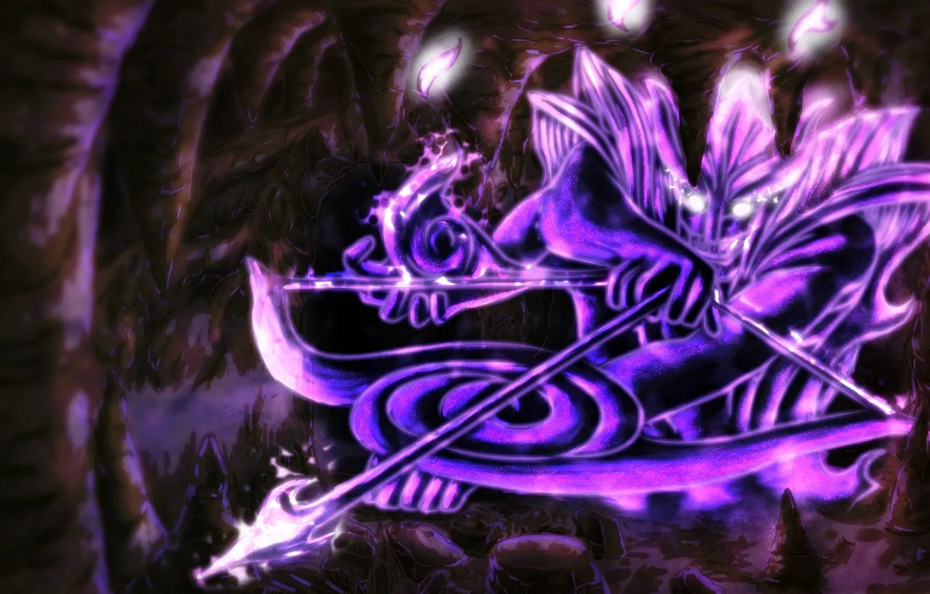 Photo wallpaper magic, monster, cave, Naruto, Naruto, art, crossbow, Susano