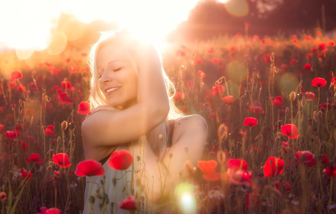 Photo wallpaper summer, girl, light, Maki