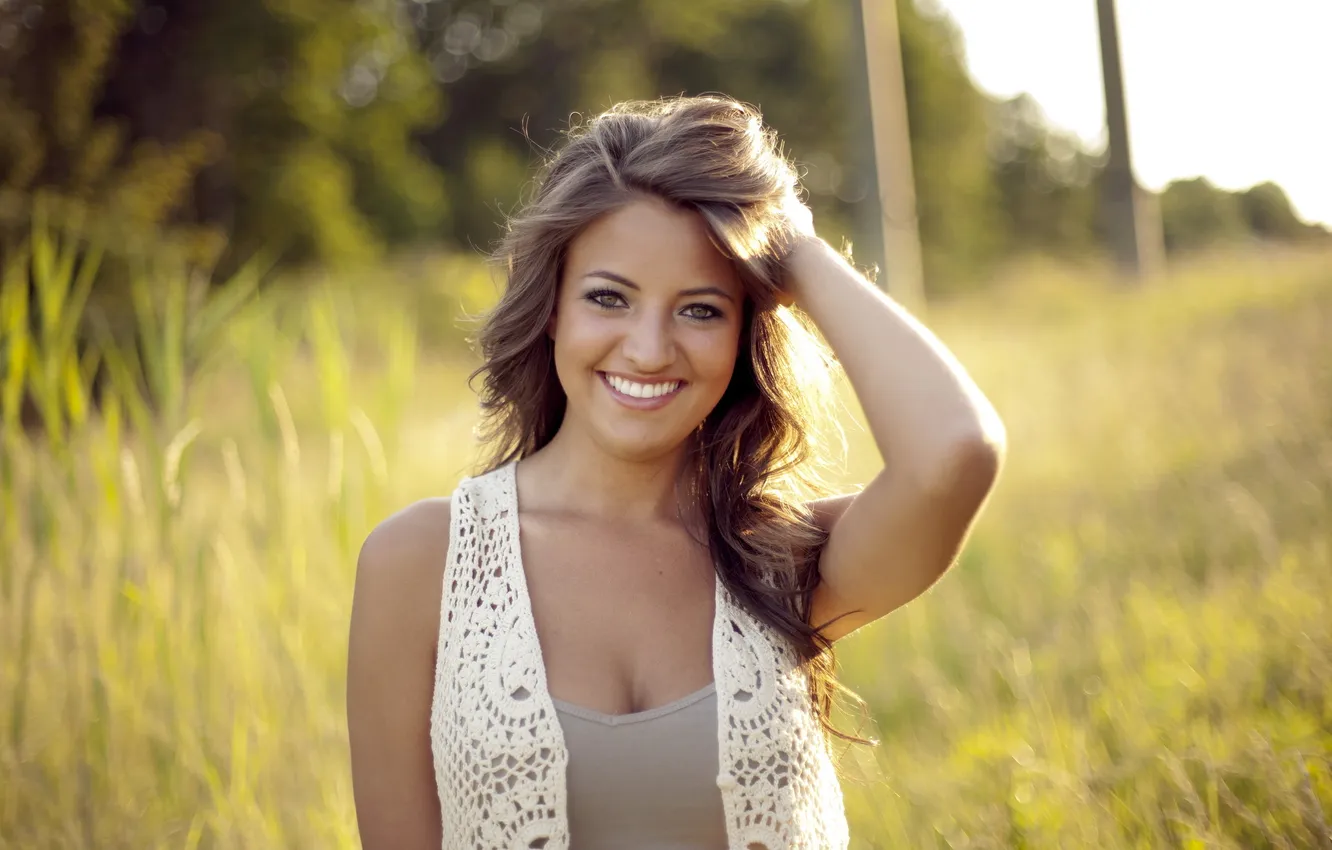 Photo wallpaper girl, smile, portrait, Jessica Workman