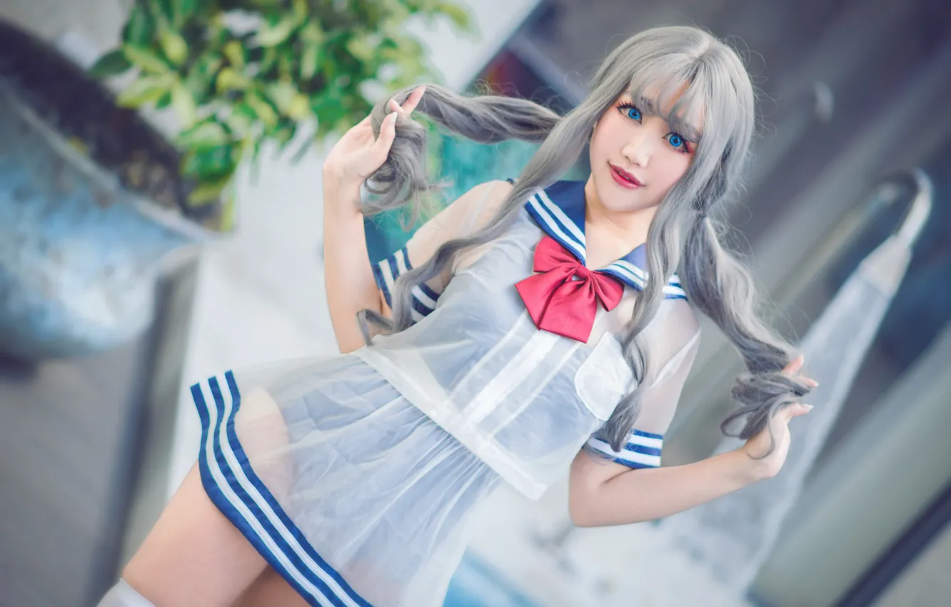 Photo wallpaper white, look, girl, face, transparent, sexy, pose, eyelashes