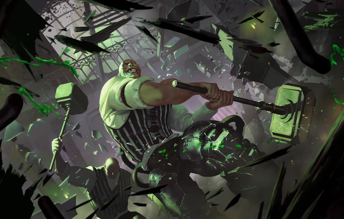 Photo wallpaper hammer, Destroyer, bull, Legends of Runeterra