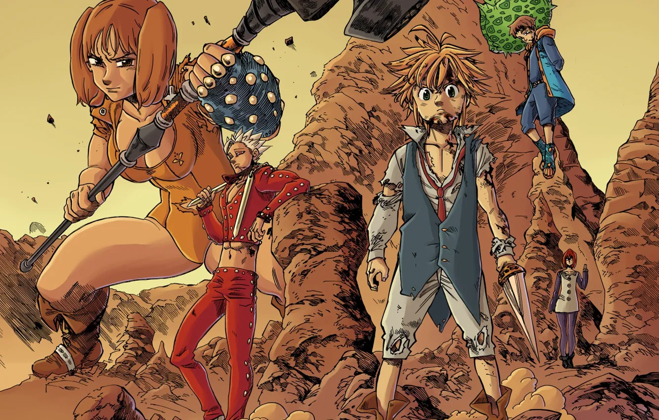 Photo wallpaper anime, asian, warrior, manga, oriental, asiatic, strong, Nanatsu no Taizai