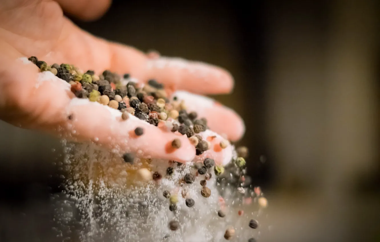 Photo wallpaper time, life, hands, pepper, salt