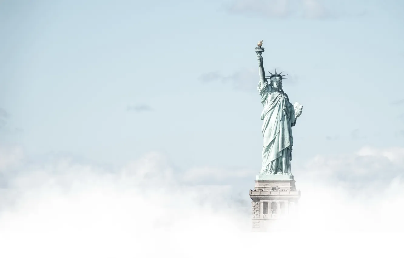 Photo wallpaper the sky, freedom, statue