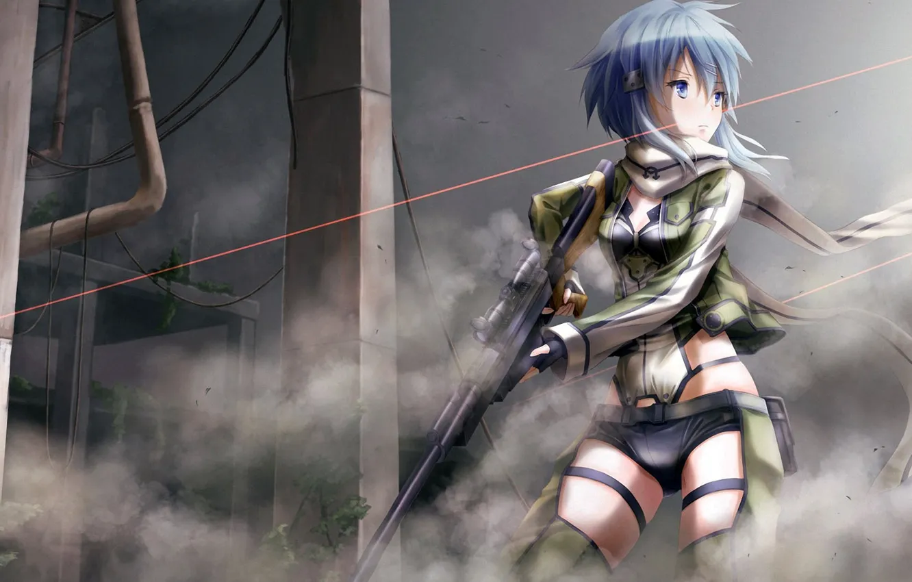 Photo wallpaper game, anime, pretty, sniper, asian, rifle, cute, manga