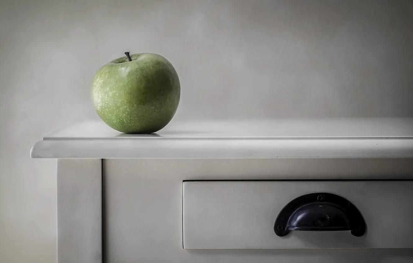 Photo wallpaper Apple, minimalism, green Apple
