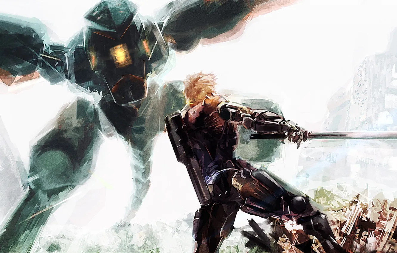Photo wallpaper art, Raiden, Metal Gear Rising: Revengeance, cyborg, Metal Gear RAY, mgr