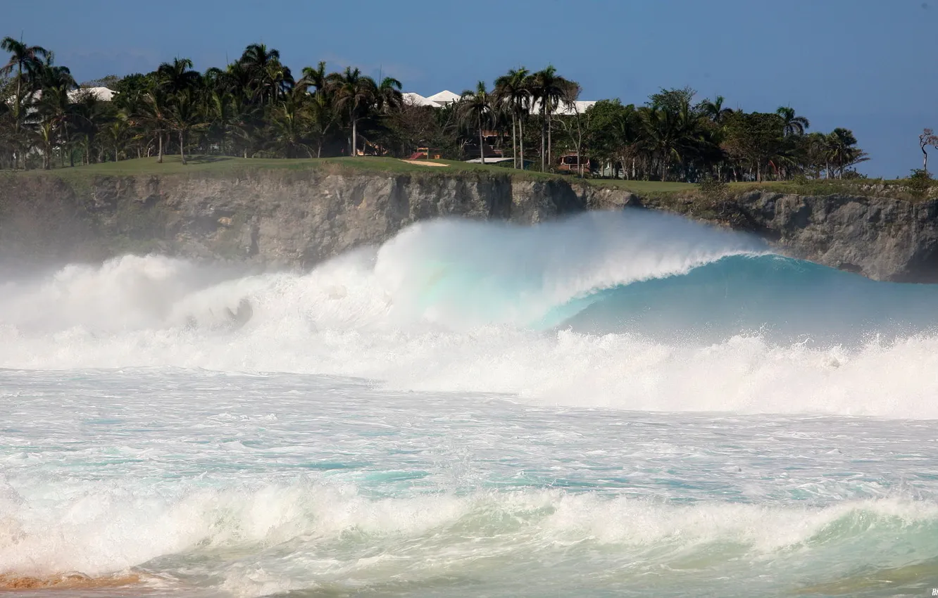 Photo wallpaper wave, open, clash