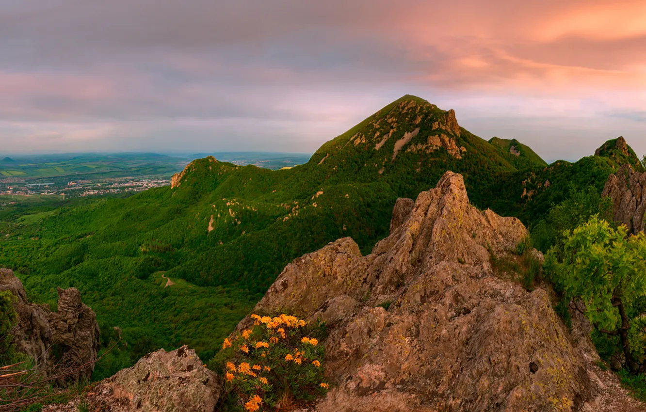 Photo wallpaper landscape, mountains, nature, morning, The Caucasus, Beshtau