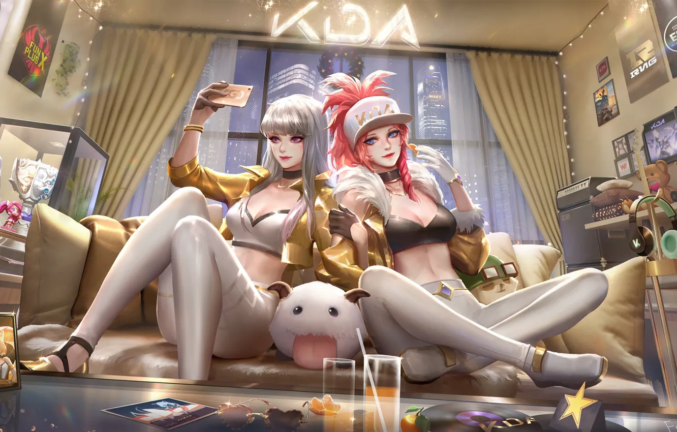 Photo wallpaper Akali, League of Legends, Kai'Sa