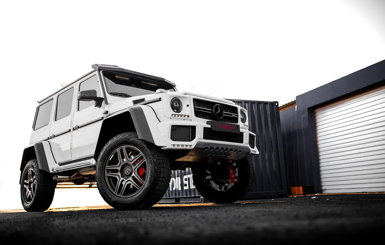 Photo wallpaper white, mercedes, g63, by-design