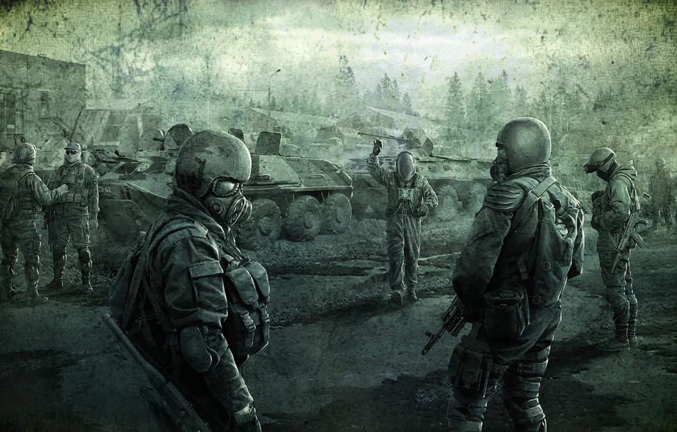Photo wallpaper freedom, soldiers, Stalker, tanks, Call Of Pripyat, S.T.A.L.K.E.R