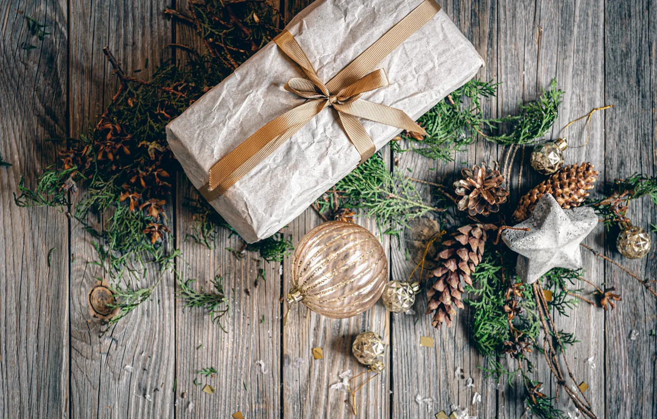 Photo wallpaper decoration, gift, new year, Christmas, Christmas, vintage, winter, New Year