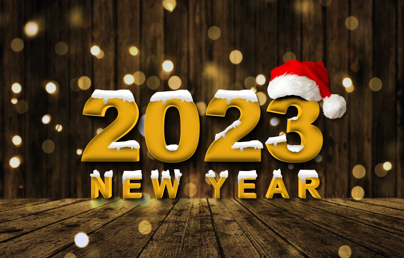Photo wallpaper gold, new year, figures, golden, bokeh, New Year, Happy, glitter